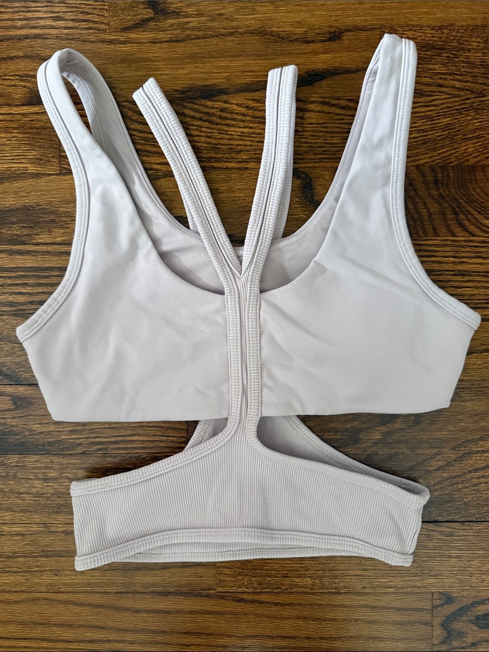 ALO Yoga Light Gray Seamless Cutout Sports Bra